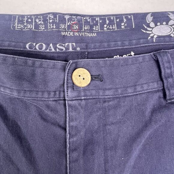 Coast Dock Shorts Men’s 38 Navy Blue Flat Front Chino Boating Fishing Nautical - Picture 4 of 15